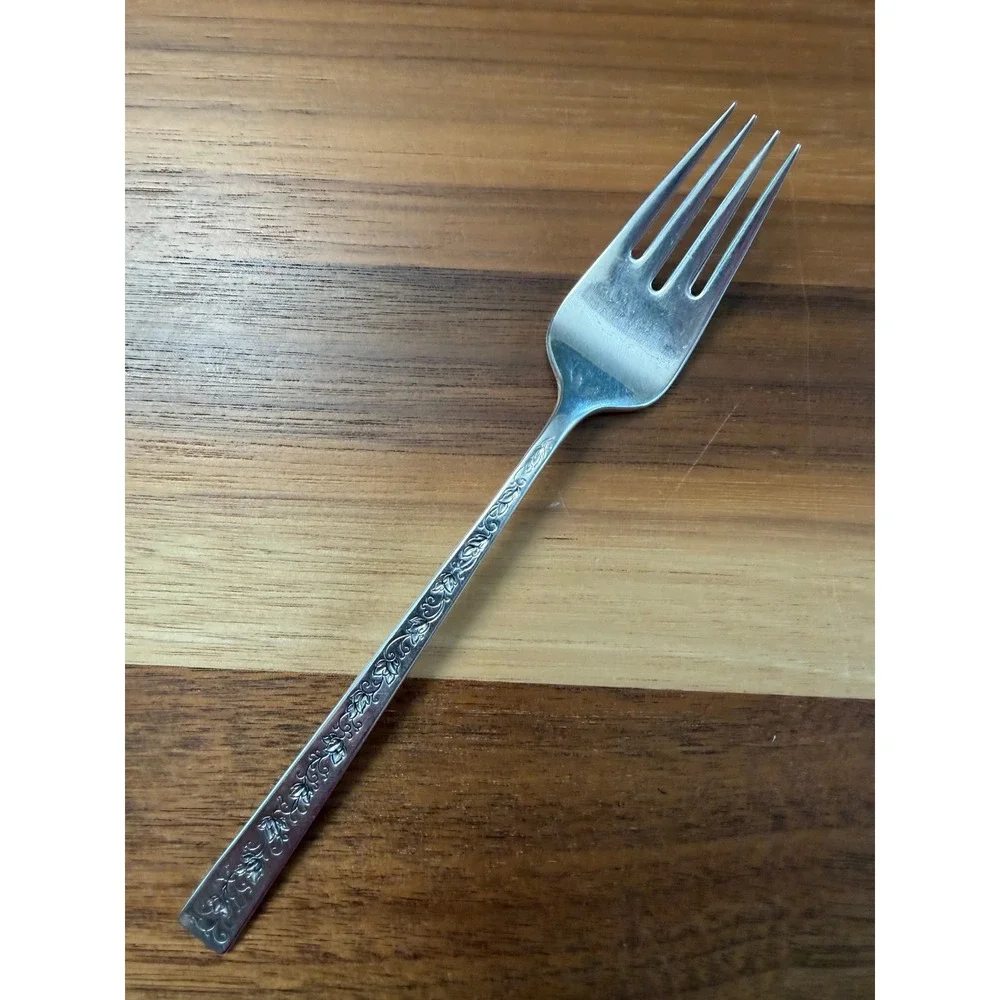 VTG Rogers Bros Salad Forks Set of 6 Silver Lace MCM Silverplate Flatware
